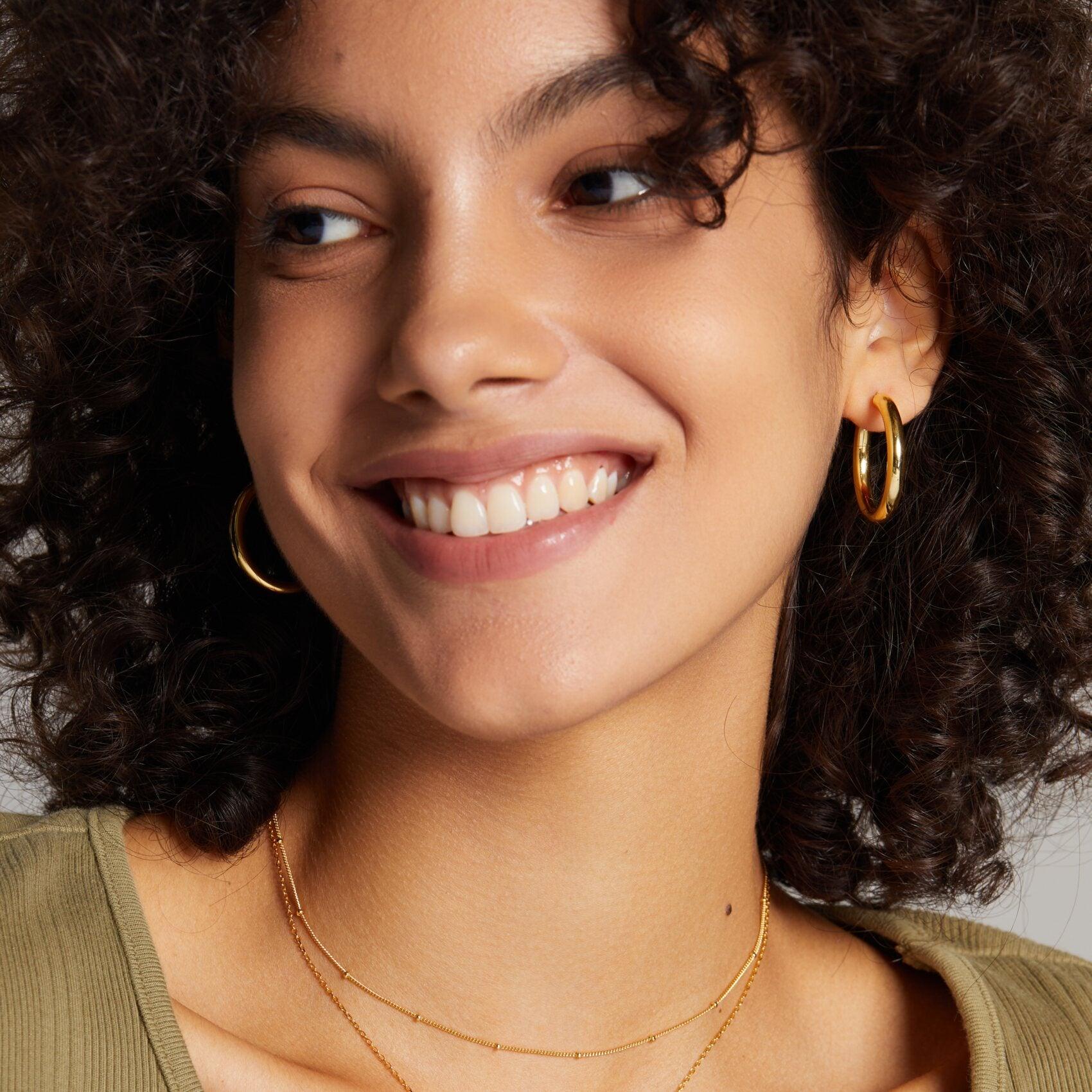 Mia Twisted Hoops - Thick 18K Gold Vermeil - 12mm Outer D – Nujaya
