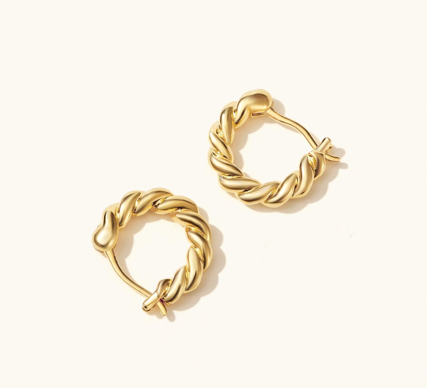 Mia Twisted Hoops - Thick 18K Gold Vermeil - 12mm Outer D – Nujaya