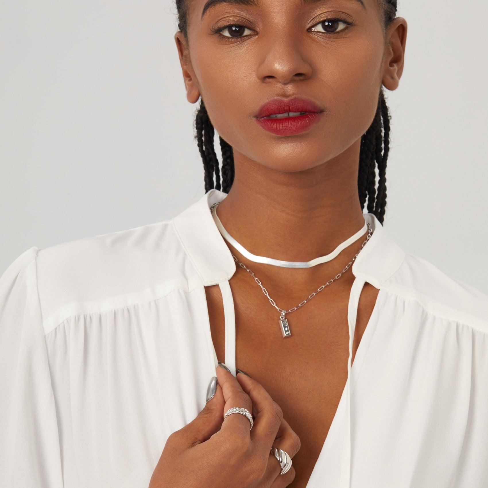 Sophia Herringbone Choker Necklace - Nujaya United States