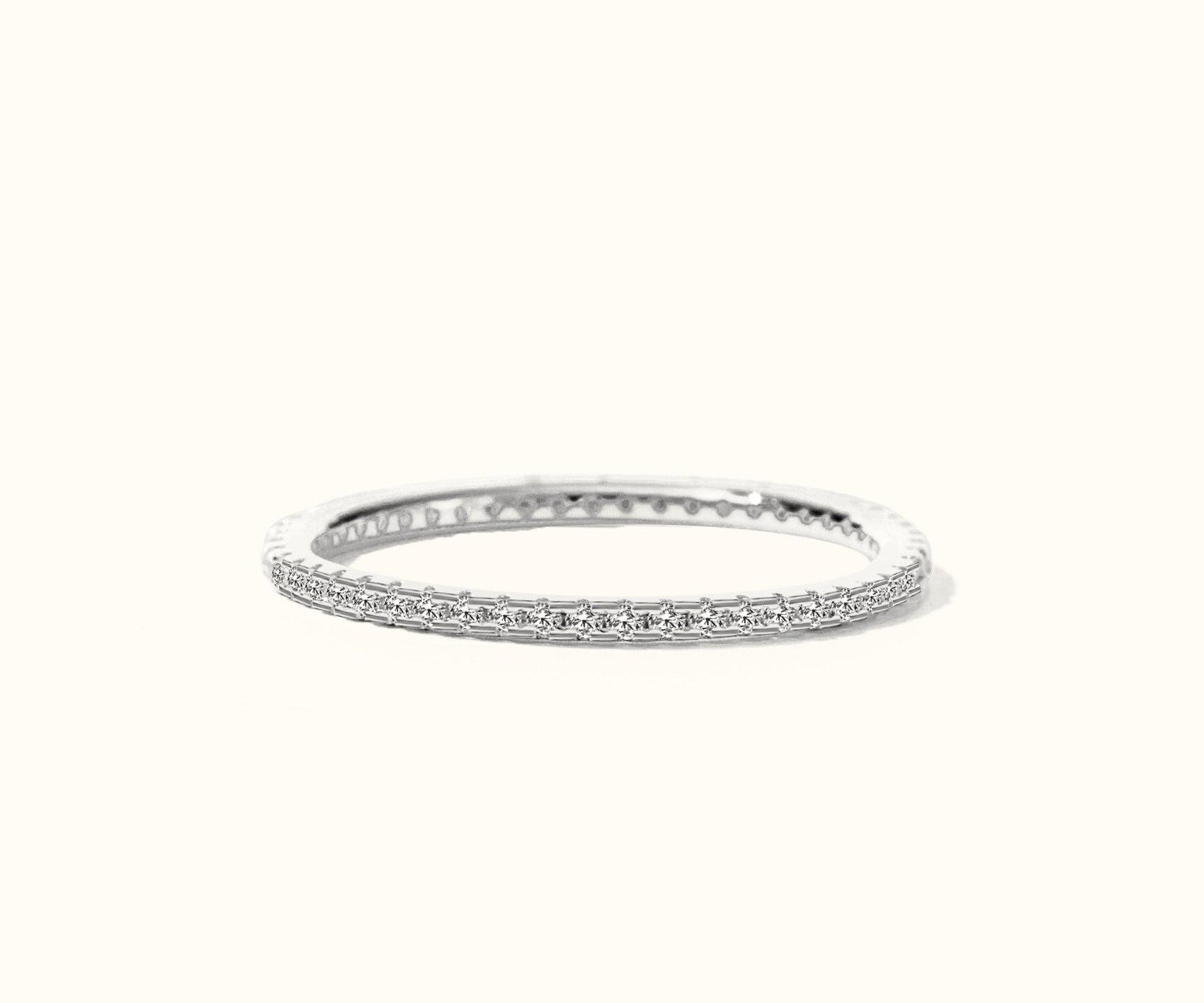 Thin Pavé Stacking Ring - Nujaya United States