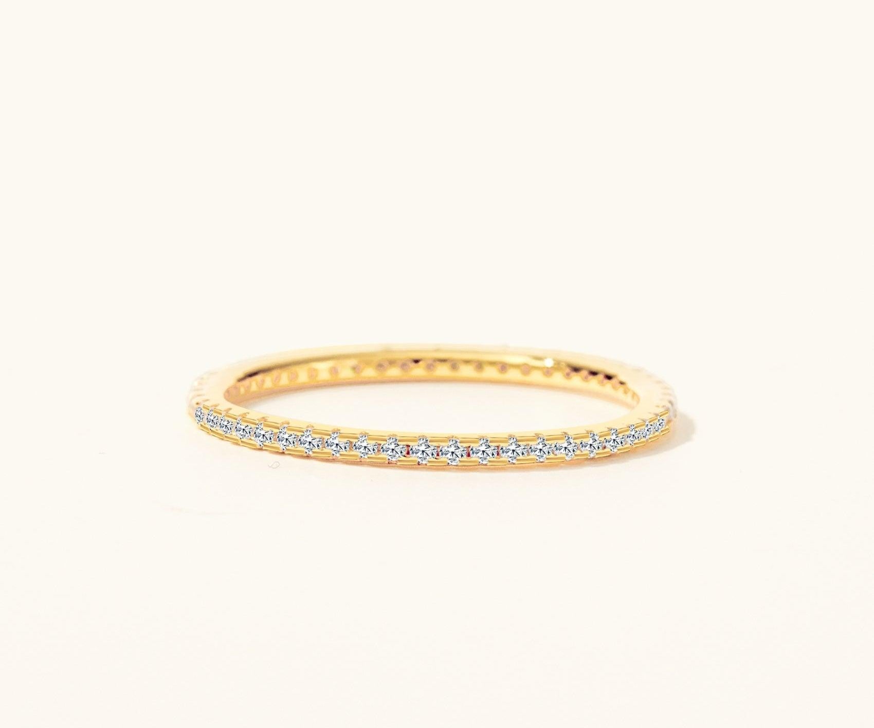 Thin Pavé Stacking Ring - Nujaya United States